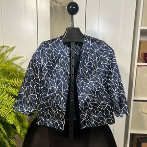 Navy and White Patterned Jacket